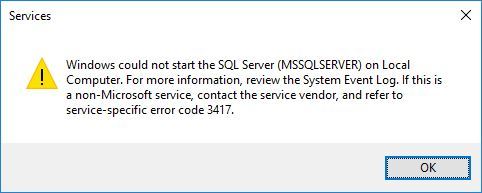 windows could not start the sql server