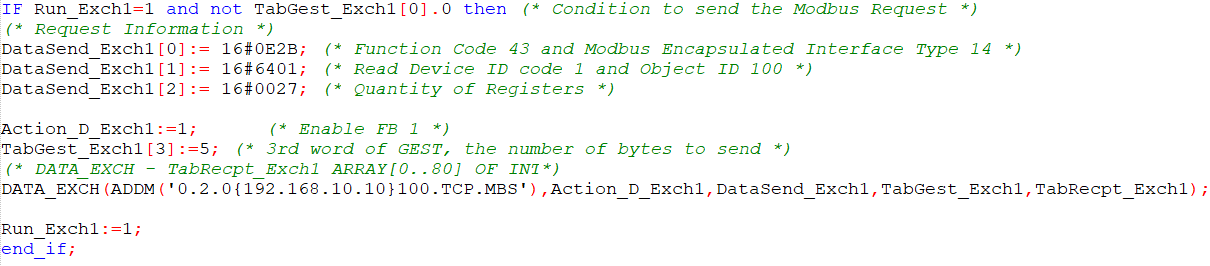 DATA EXCH example