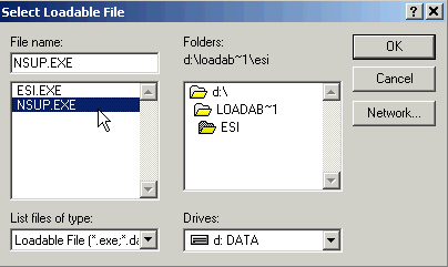 Loadable file selection