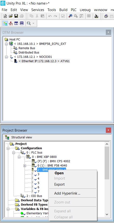 DTM and Project Browser