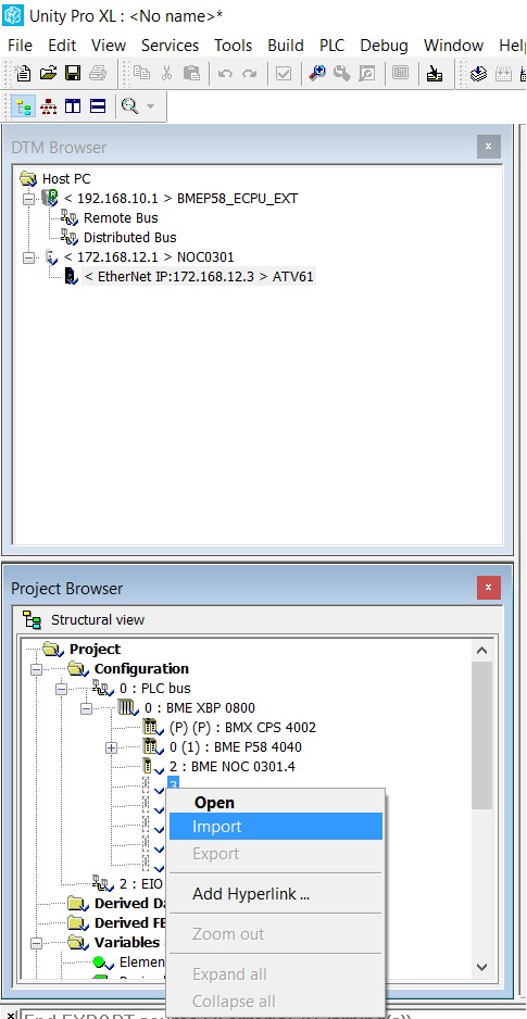 DTM and Project Browser