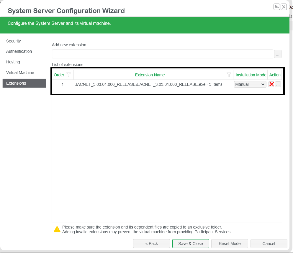 how to add extension