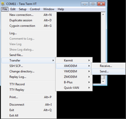 Transfer via XModem