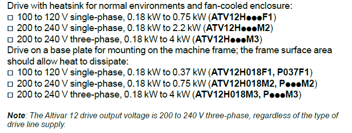 Drive voltages