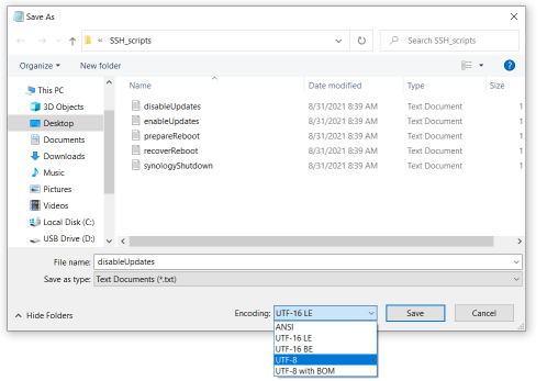 SSH Script Encoding