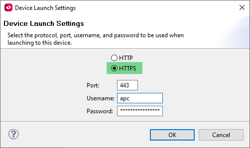 Device Launch Settings