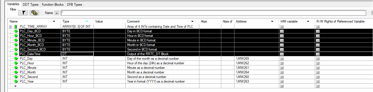 Highlighted Variables not required for FBD