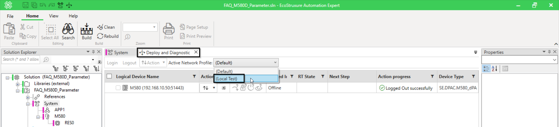 deploy and diagnostique local test