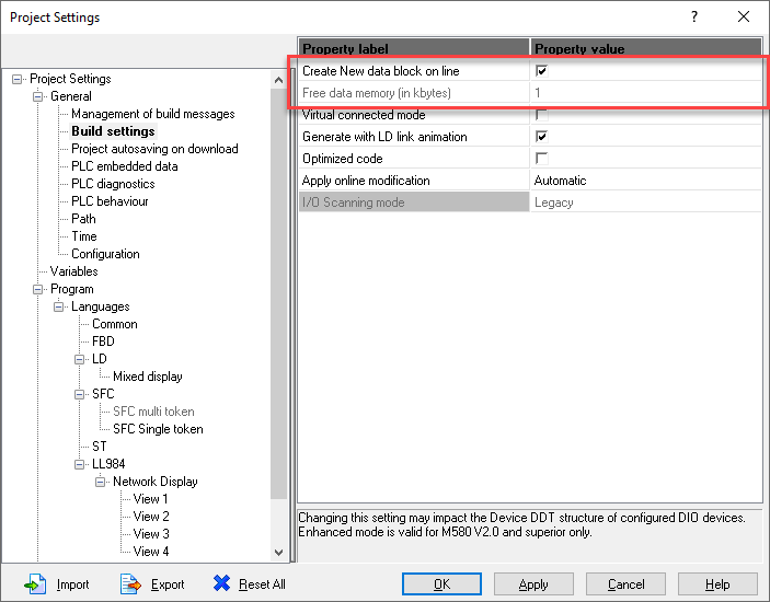 Project Settings
