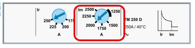 Setting dials on Micrologic Trip unit
