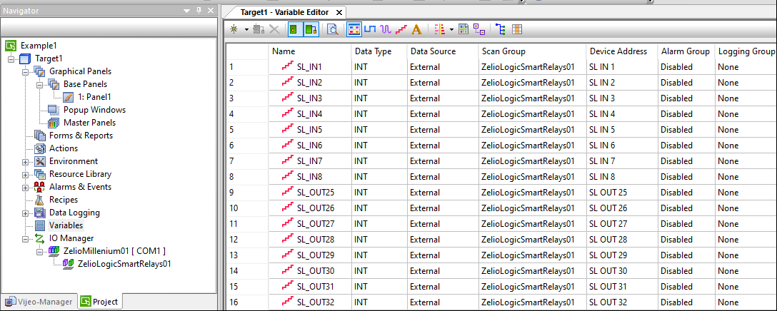 Variables in Vijeo Designer