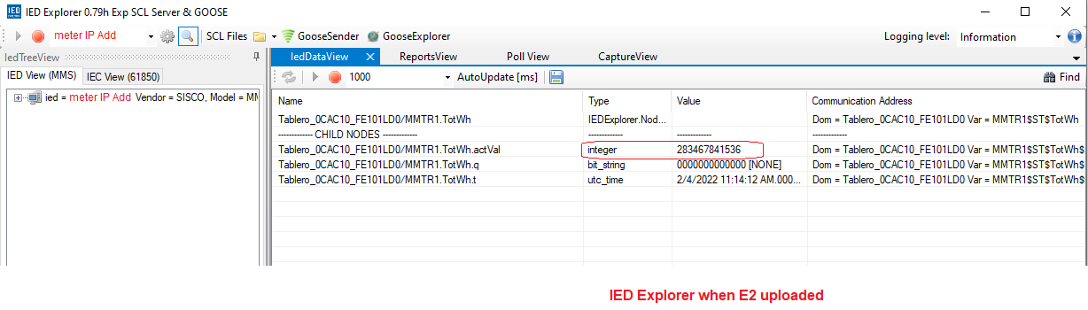 Reading Energy value in IED Explorer