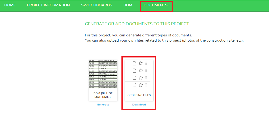 Documents tab
