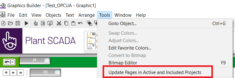 Update pages in active and included projects