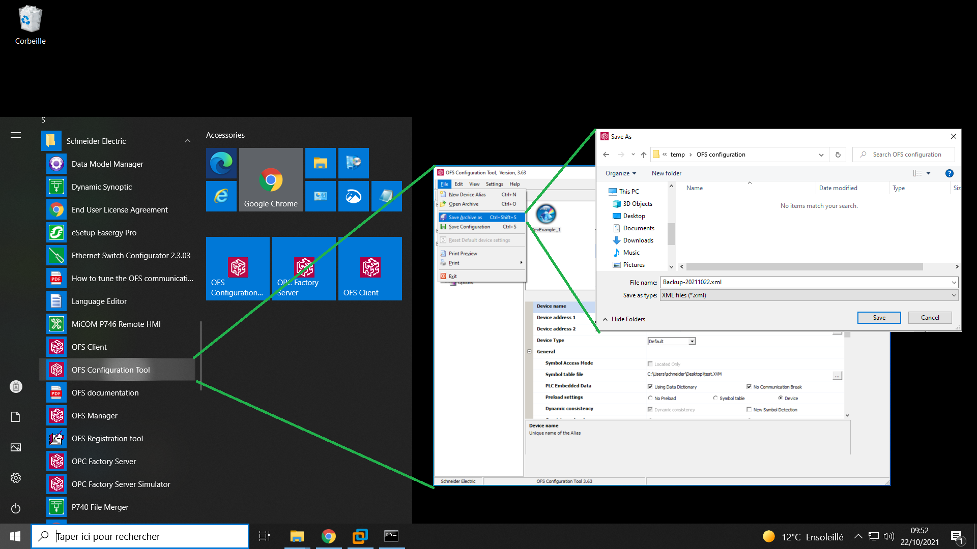 How to get OFS-DA configuration export