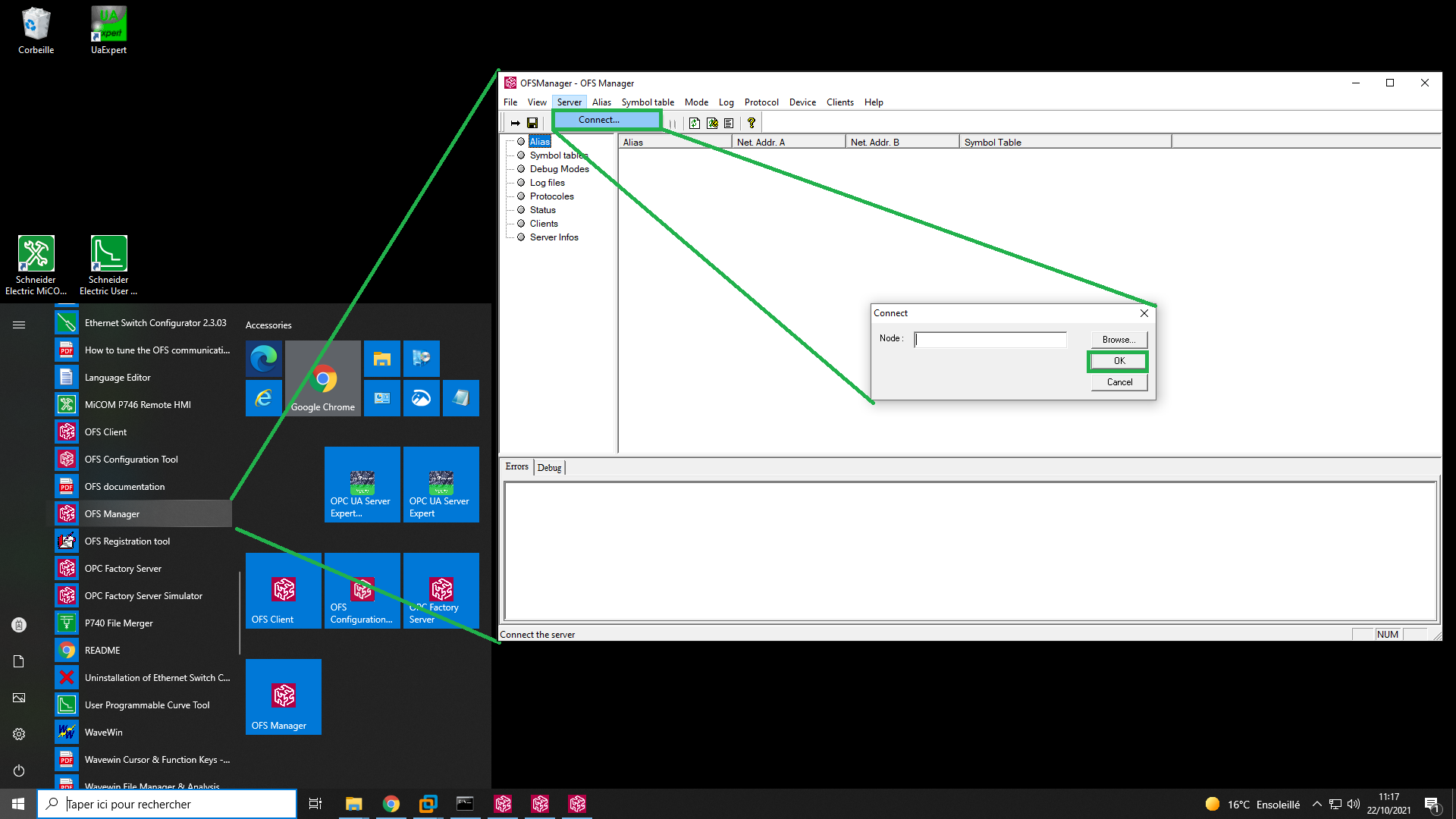 Connect OFS Manager