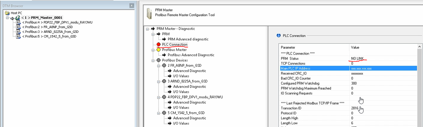PLC disconnected