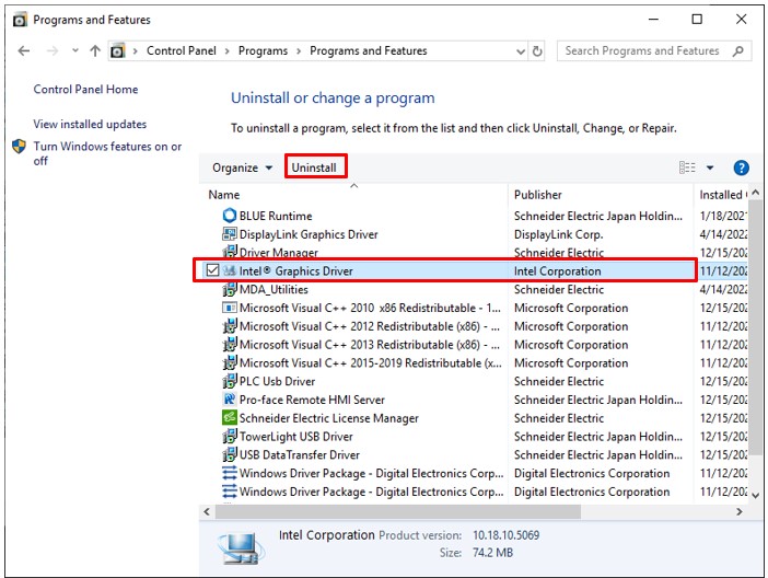 uninstall driver1