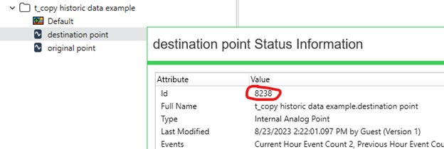destination point object ID destination point object ID