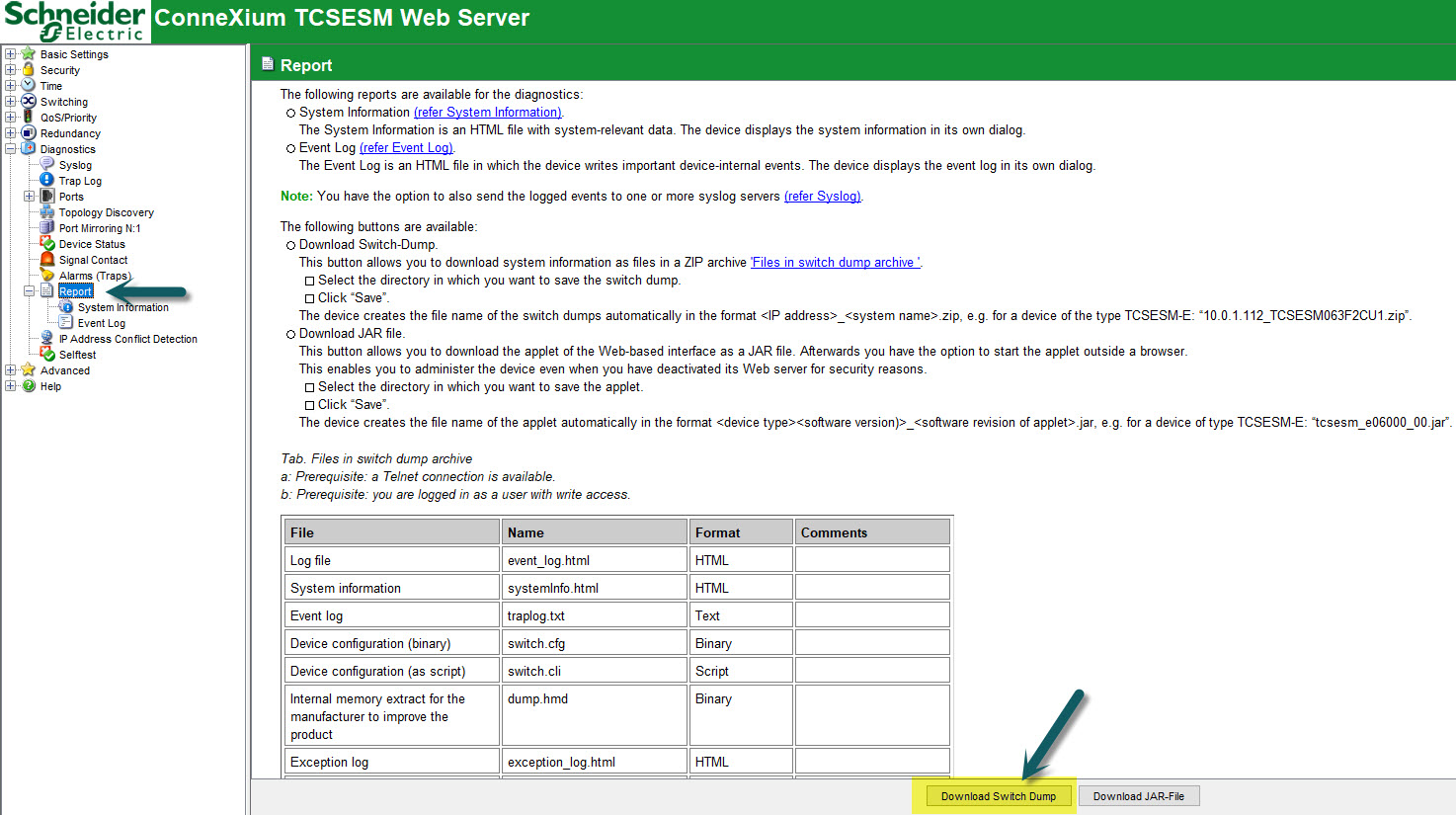 TCSESM web server page