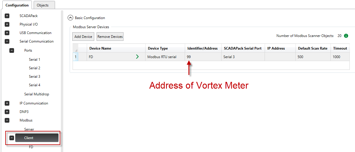 Modbus Client Configuration