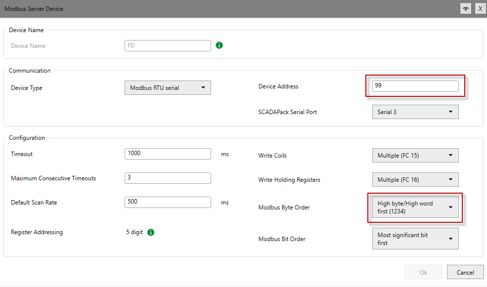 Common Modbus Server Device