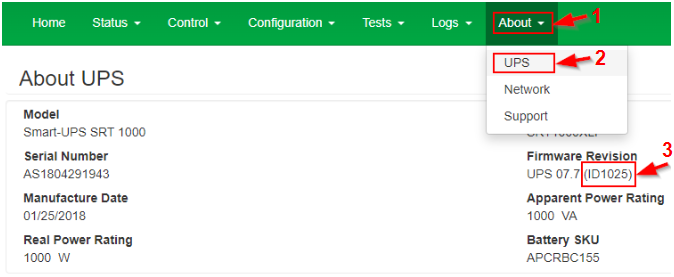how to check UPS FW