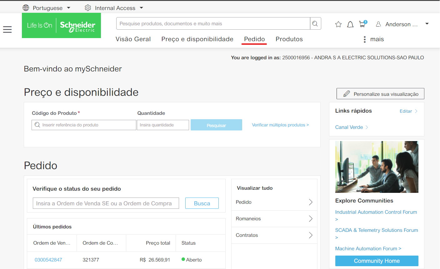 Primeiro Passo Consultar Pedido