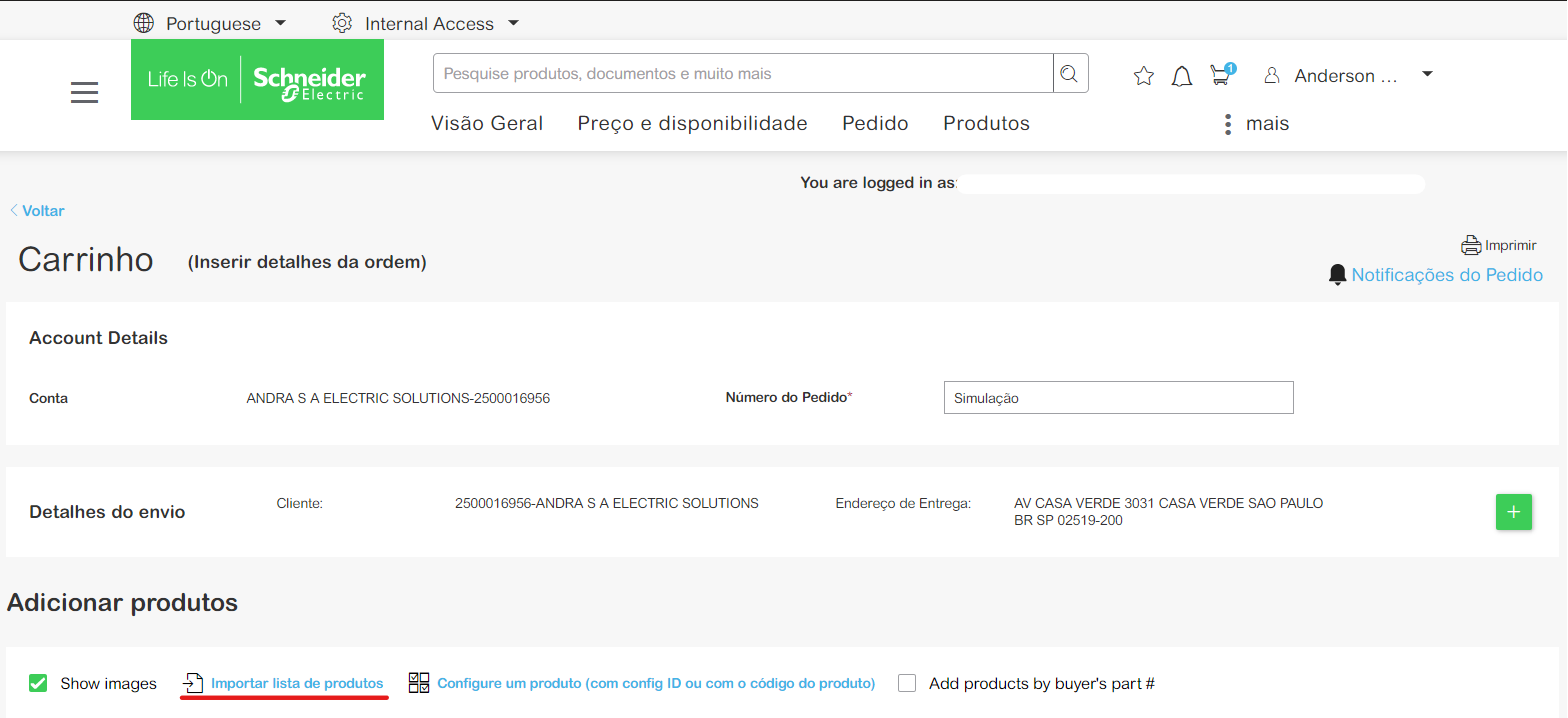 Terceiro Passo Importar Lista