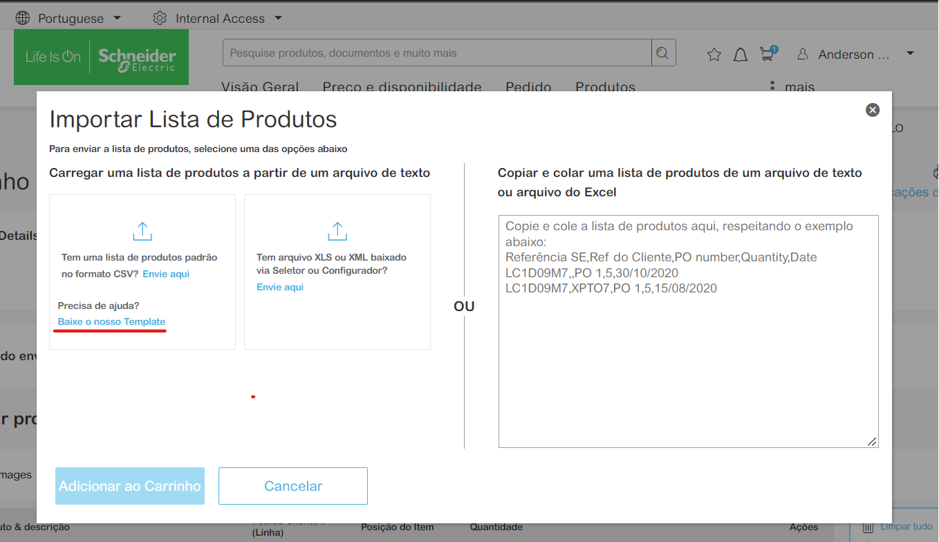 Quarto Passo Importar Lista