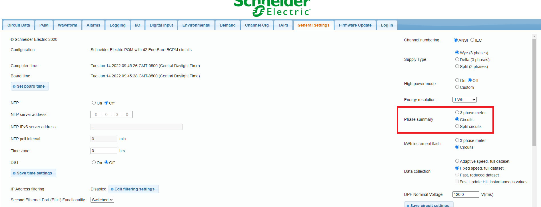 Webpage settings Webpage settings