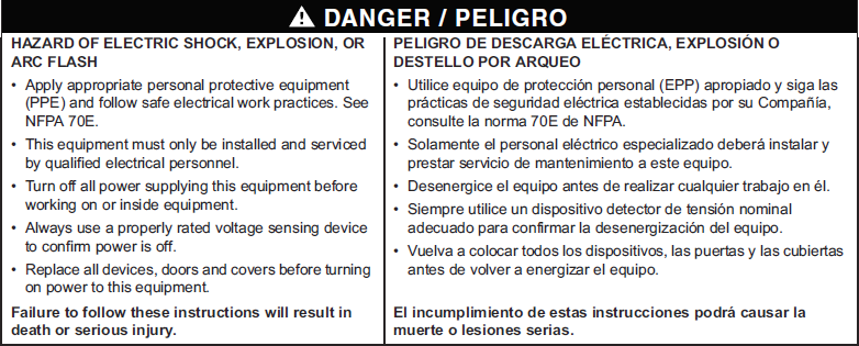 Danger message