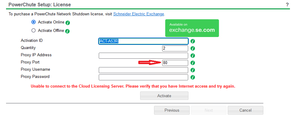 Unable to connect to server