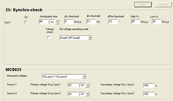 Synchro-check module requires settings