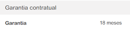 Indicação da garantia no final da folha de dados do produto fornecido no site da Schneider Brasil
