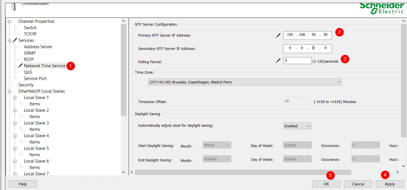 Network Time Service configuration