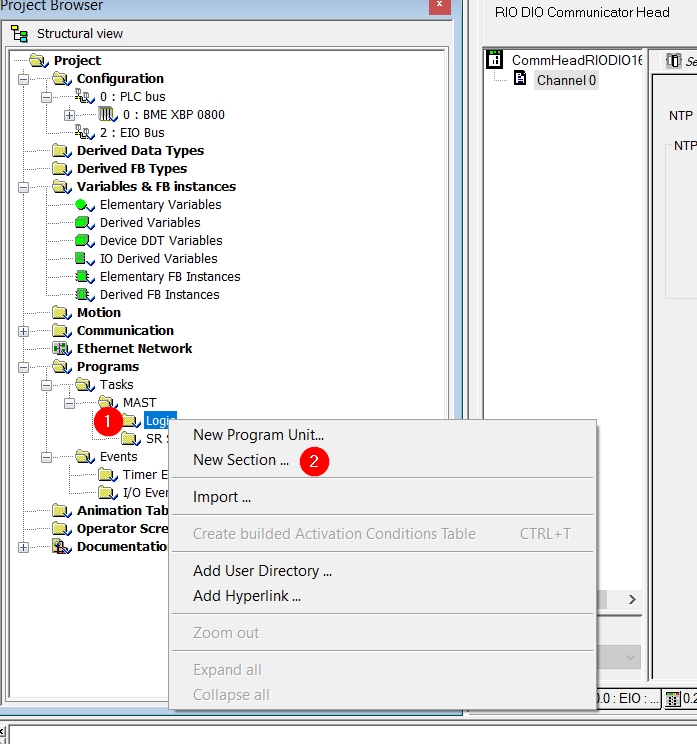 Import section