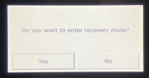 Recovery Mode Dialog Box