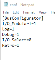 Configuration file options for Sosafe Bus Configurator tool