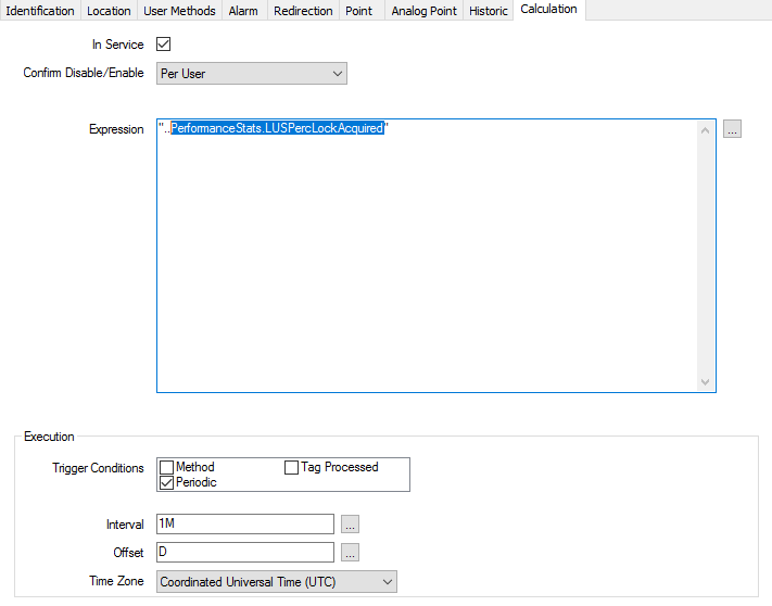 Calculation Point Settings