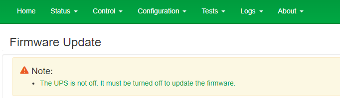 prompt if UPS output must be turned off