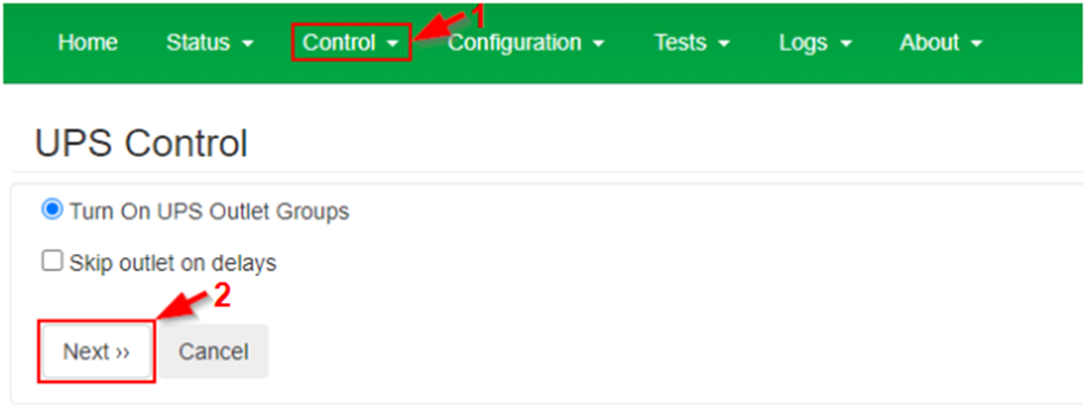 how to rurn on UPS output