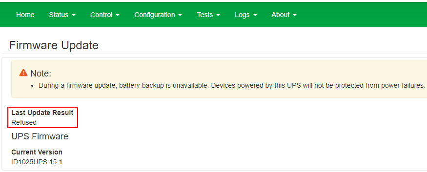FW update refused