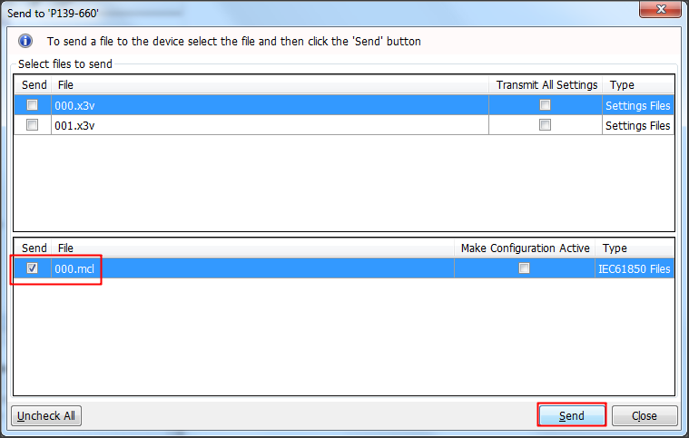 Sending device file
