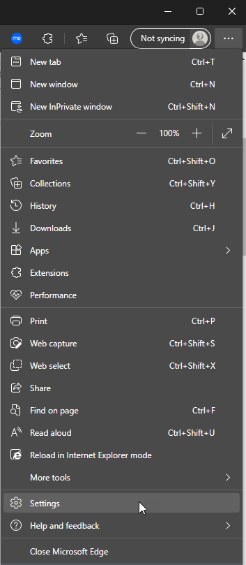 Choose Settings
