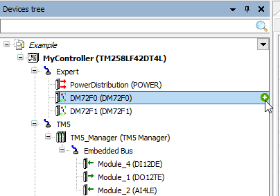 Add Device with (+) button