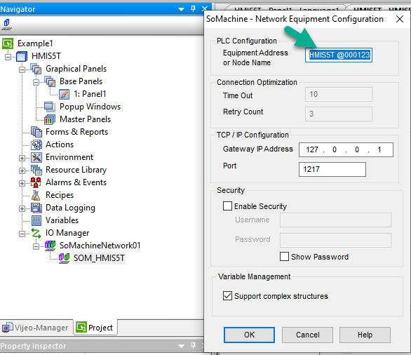 Equipment Address / Node Name is filled in Vijeo Designer Equipment node once a download is initiated from Logic Builder