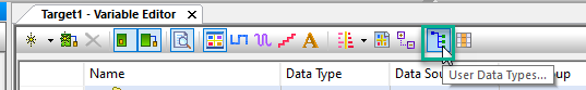 Variable Editor top toolbar -> [User Data Types...] button