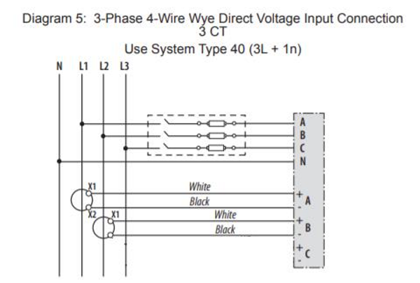 Circuit 2L-N connection