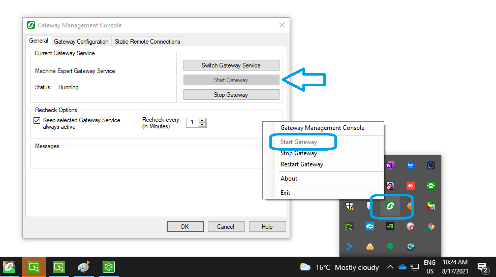 Gateway Management Console - Start Gateway Gateway Management Console - Start Gateway